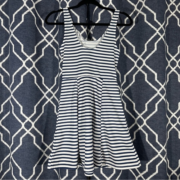 White and Blue Striped Dress - Picture 3 of 4